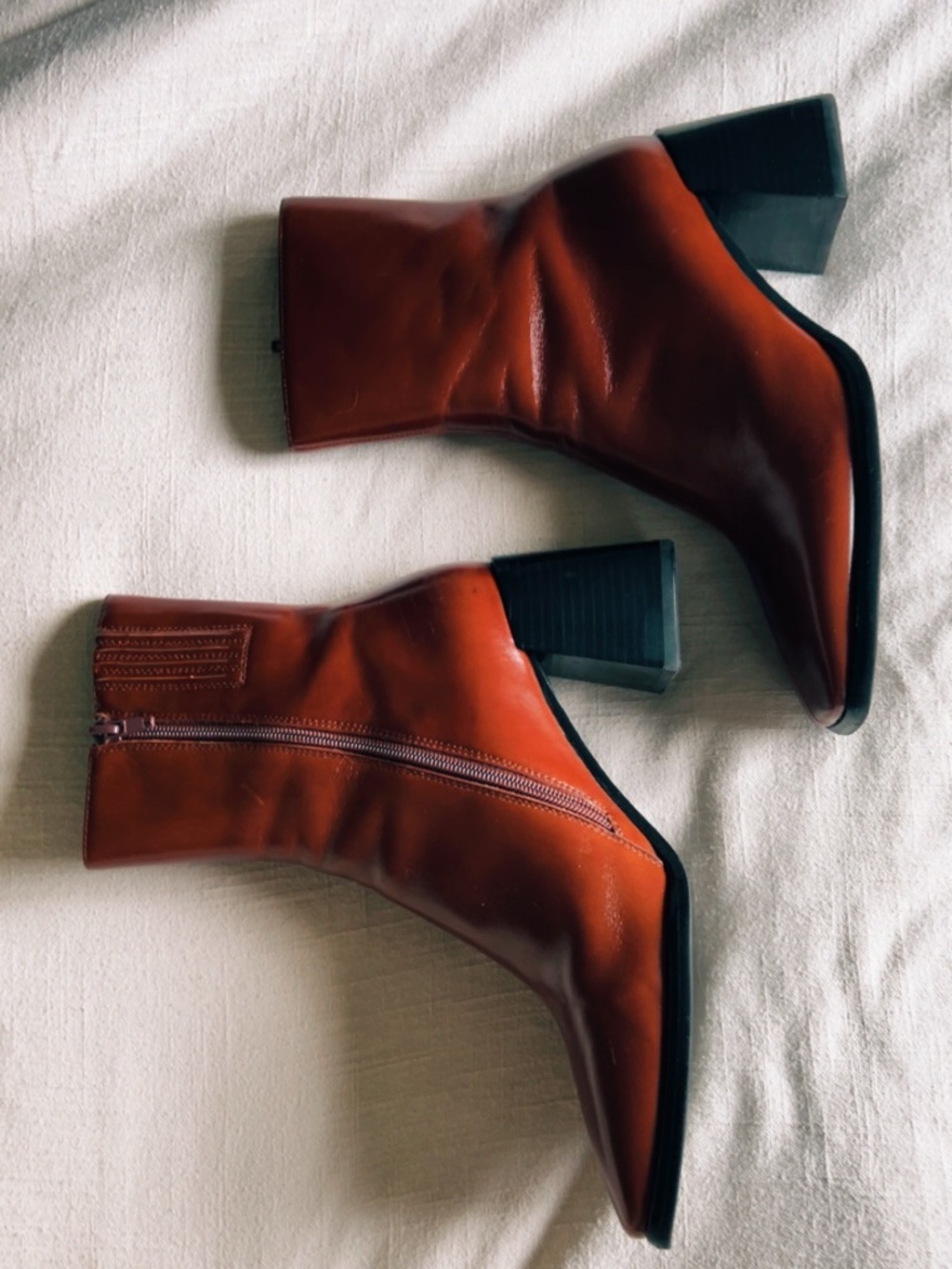 Jeffrey Campbell Sherpal Square Toe Boots in Reddish Brown - Picture 4 of 5